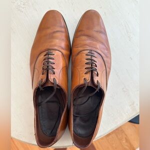 Allen Edmonds Carlyle Dress Shoe Plain Toe Oxford Walnut Leather Size 14 D